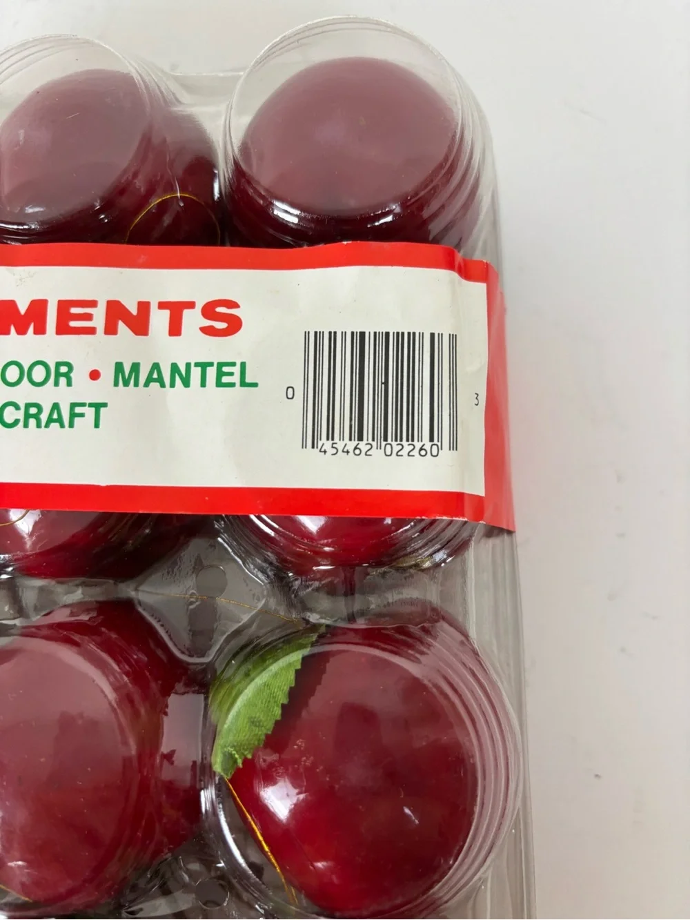 Vintage Christmas Apple Ornaments - Red Set of 12-NEW